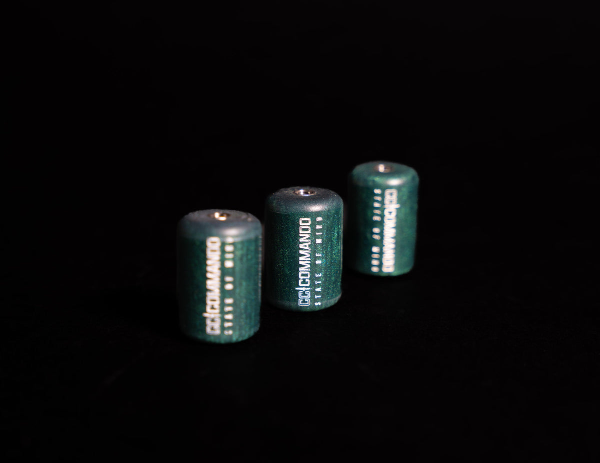 Commando Tackle Logo Handmade Resin Bobbins – Set of 3
